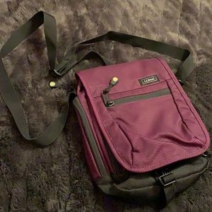 LL Bean purple shoulder backpack